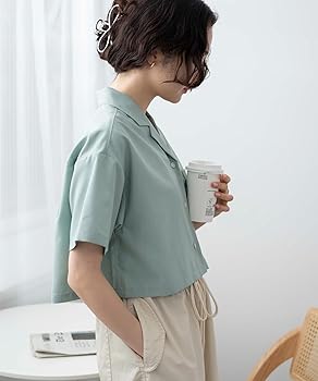 レディース オープンカラーシャツ DFFUR. ブラウス シャツ ニュアンスサテンオープンカラーシャツ